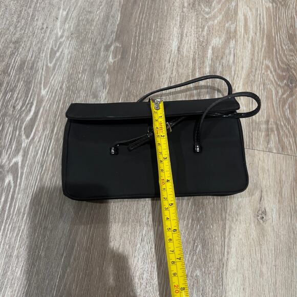 Nine West Mini Evening Purse Clutch Black Satin - Picture 5 of 6